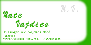 mate vajdics business card