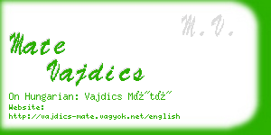 mate vajdics business card